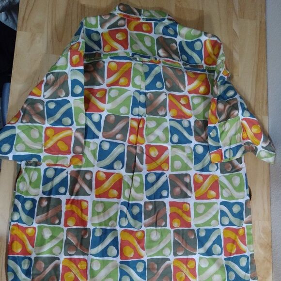 Vintage Esprit Abstract Geometric Tiles Shirt - Picture 4 of 6
